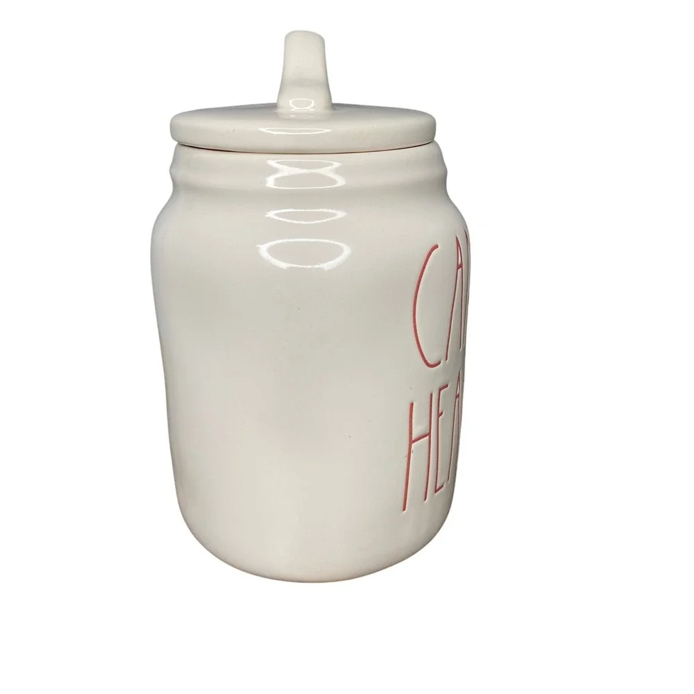 Rae Dunn‎ Candy Hearts Ceramic Jar with Lid Valentine's Day Kitchen Decor
